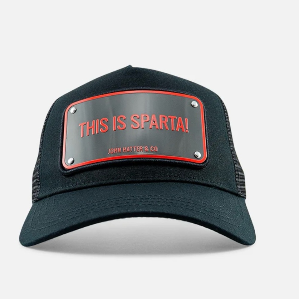 John Hatter & Co. THIS IS SPARTA men’s black cap hat , BNWT